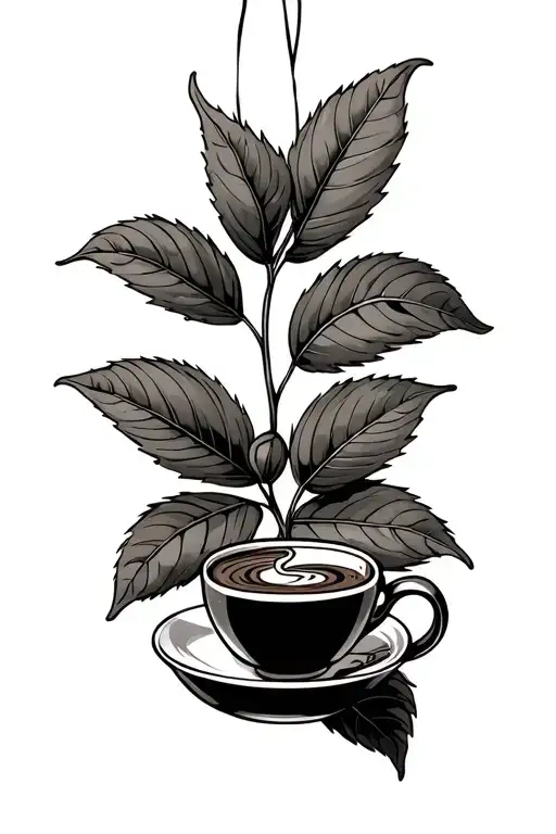 Two Expresso Cups Hanging From A Coffee Bean Plant