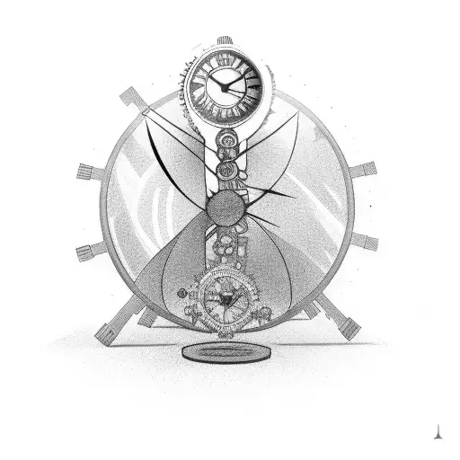 A Clock Gear Technician Holding A Time-themed Hourglass