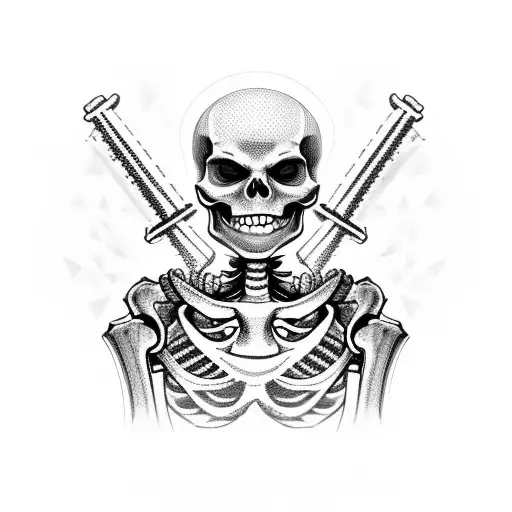 Smiling Skeleton Wearing Chainmail