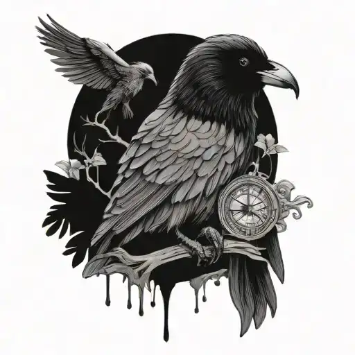 Raven And Mysterious Back Ground