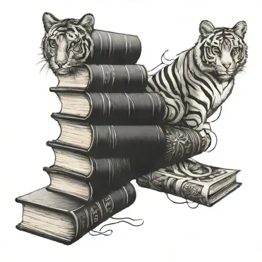 Tigerlily Pisces Books Stacked