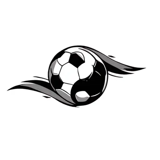 Soccer Mixed With Ying Yang Symbol Intertwined