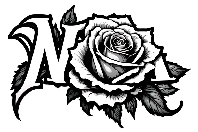 The Word Nova With A Rose Wrapped