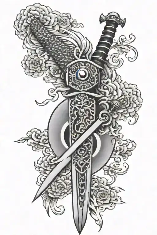 Japanese Sword With Eye In The Middle