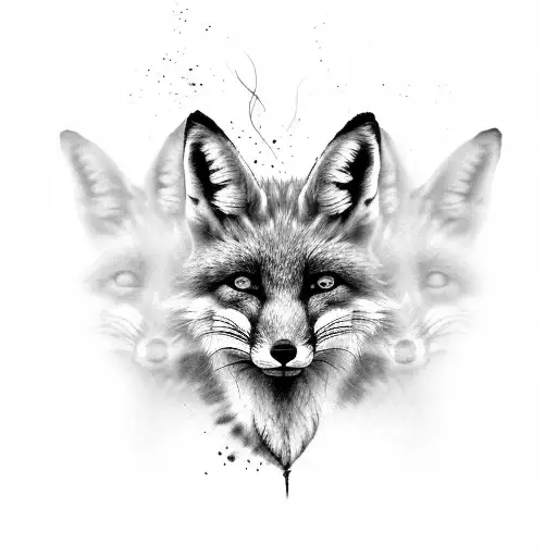 Fox Crawling From Smoke Or Fog