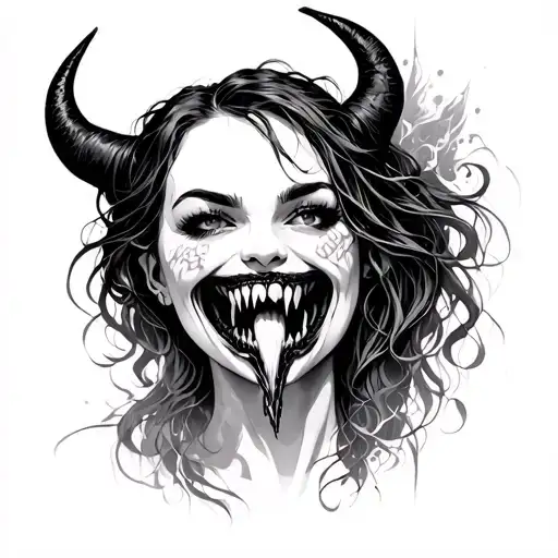 Trich Woman With Demon Teeth