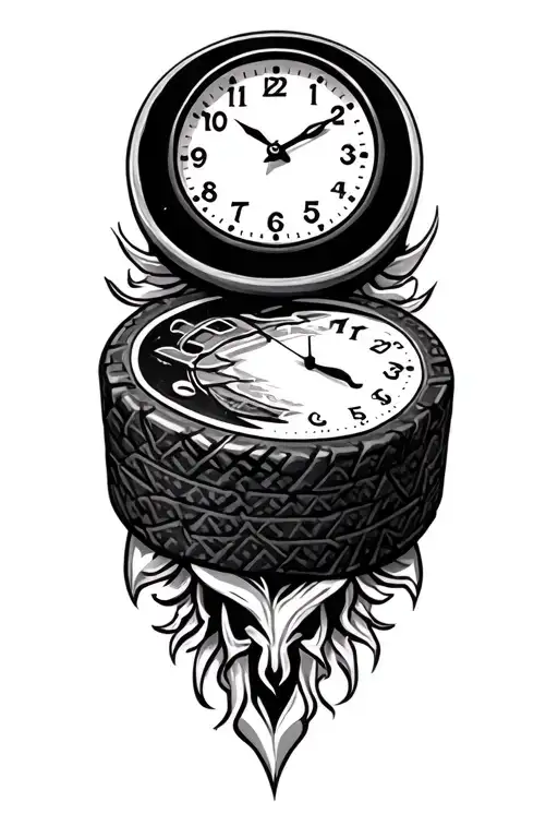 Clock Surrounded Ice Hockey Puck