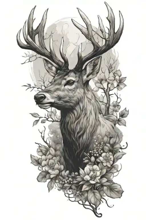 Stag And Nature