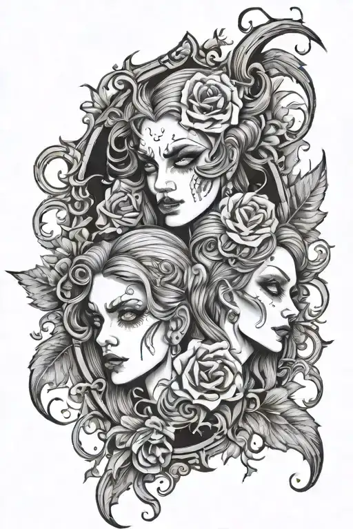 Gothic And Vampire Style Design Combining Elements