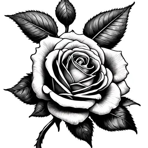 Rose Dotwork Design