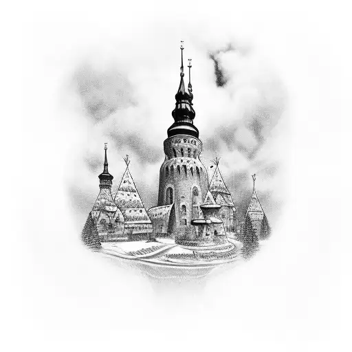 Lithuanian Theme That Incorporates Historical Elements Like Old Money And Gediminas Tower