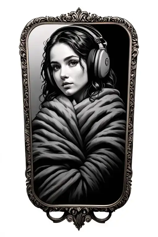 Mirror With Blanket And Ear Muffs On Too