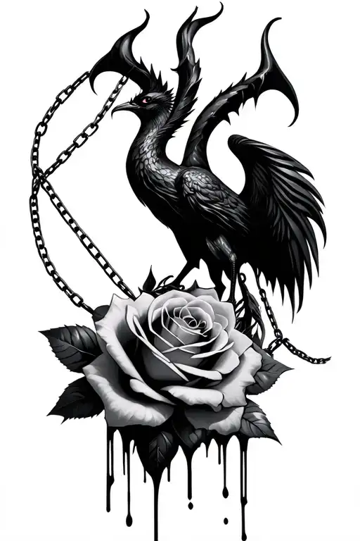 Maleficent Phoenix Roses Chains Drip