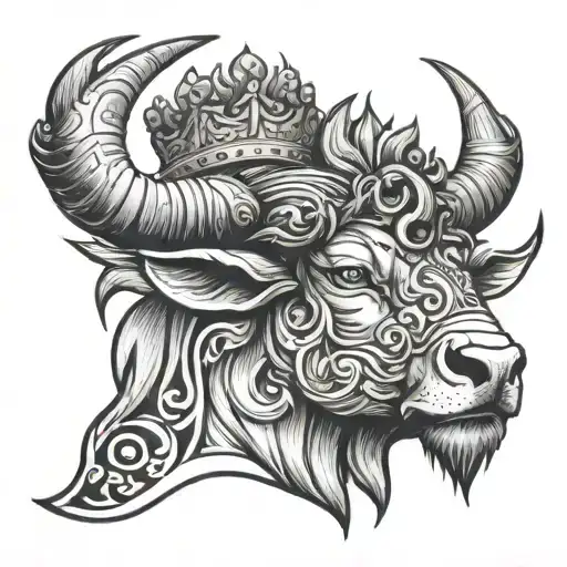Taurus With Crown On The Head