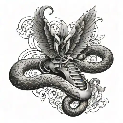 Winged Track Foot With Snake Wrapped Around