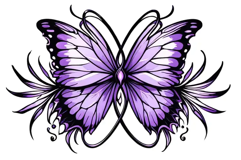 Purple Infinity Symbol With Butterfly Wings