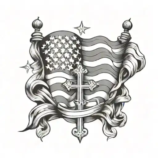 Religious American Flag Intertwined