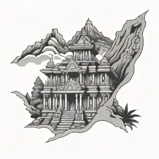 Jai Shriram Temple Surrounded My Mountain