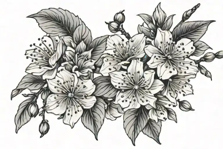 Cherry Blossom Branch With Ladybug