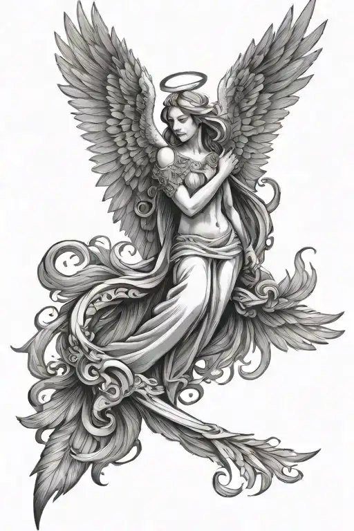 Angel With A Phoenix On The Arm