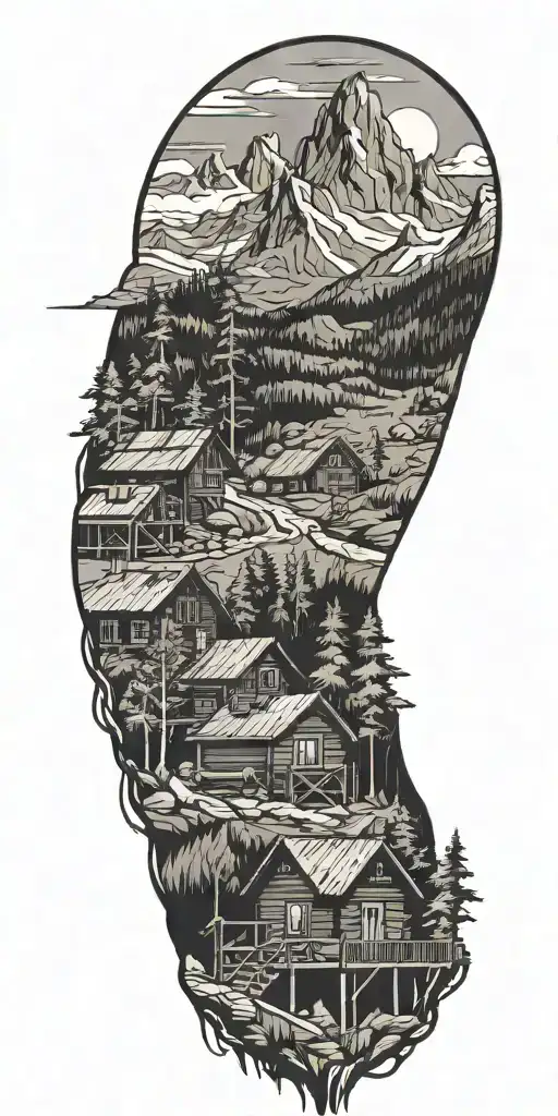 One Log Cabins High In The Mountains With A Hiking Trail