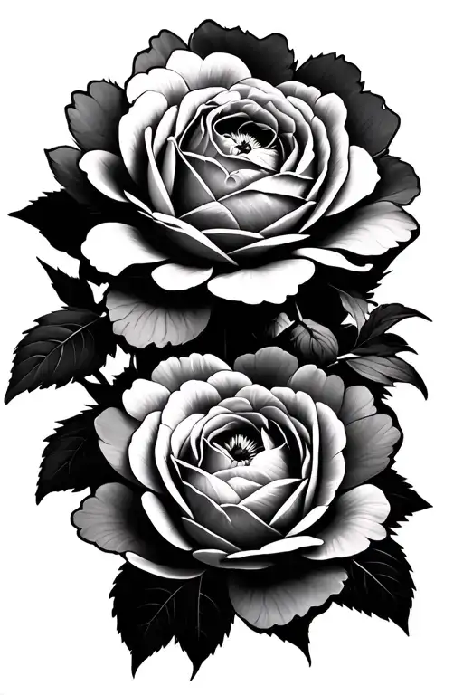 Peonies And Roses Intertwined Within