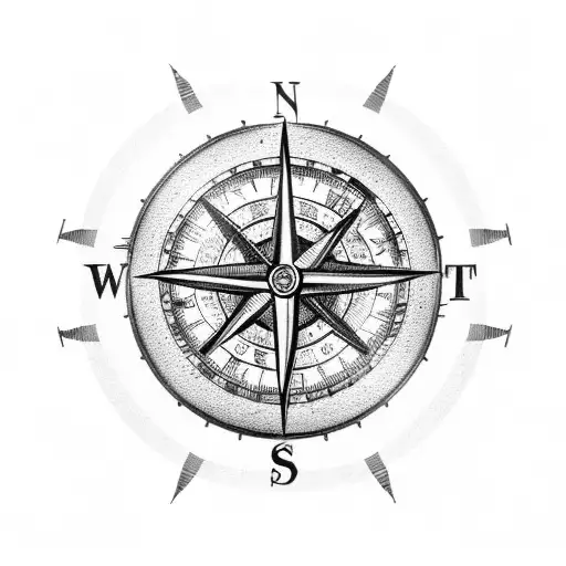 A Nautical Compass With Circuit Board Details