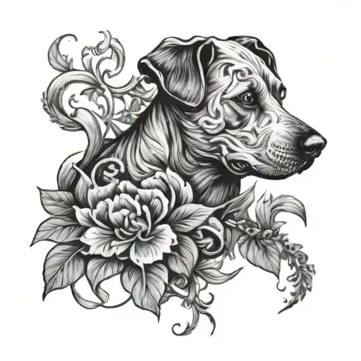 Dog With Vines Growing