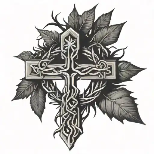 Crown Of Thorns With Cross Underneath
