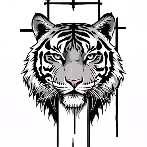 Christ Cross With A Tiger Head