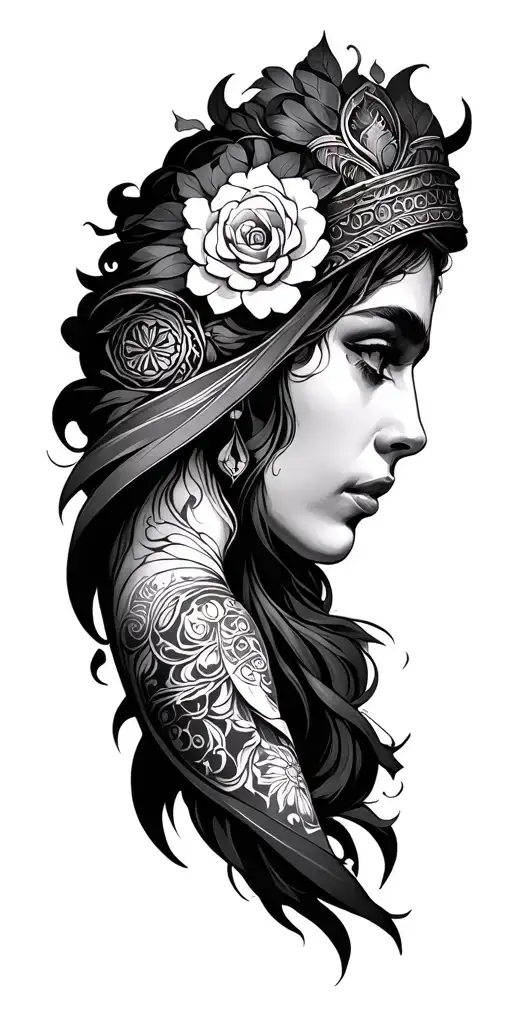 Ancient Style Tattoo Sleeve