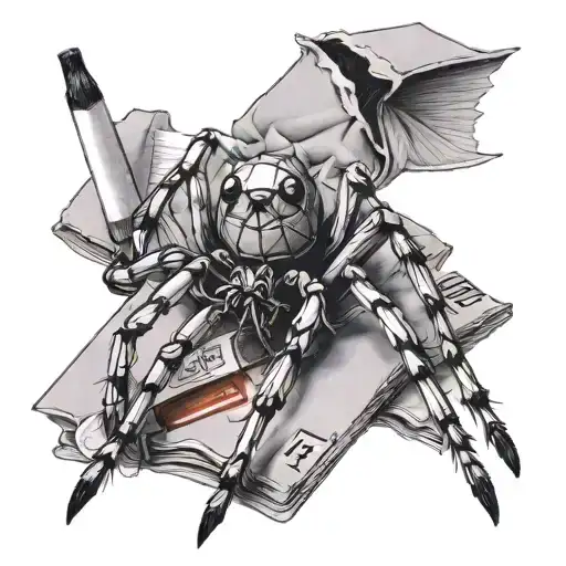 Spider On Top Of A Pack Of Cigarettes That Wraps Its Legs Around It