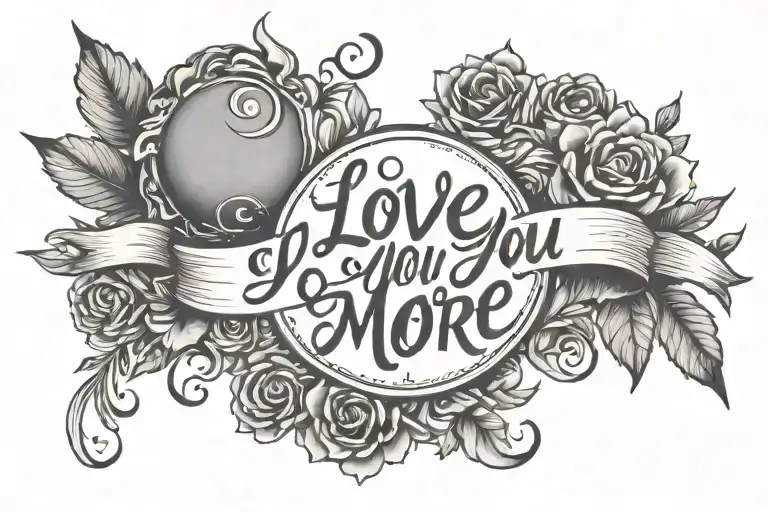 I Love You More Cursive Writing With Sun And Moon