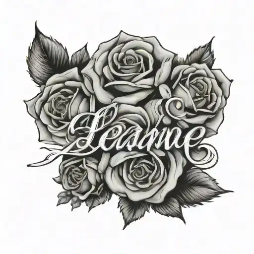 The Word 'Leanne' With Roses