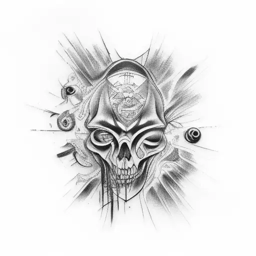 Tattoo With Themes Of Defeated Derealization And Depression