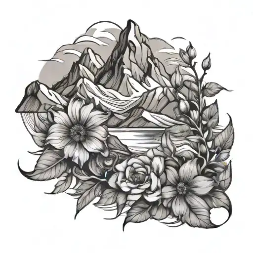 Mountain Range Flowers Growing