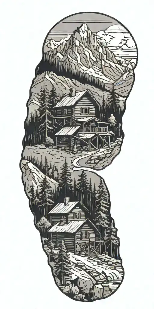 One Log Cabins High In The Mountains With A Hiking Trail