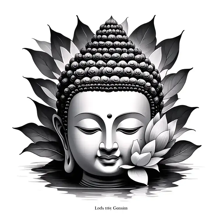 Lord Buddha With Lotus Flower Blooming