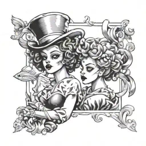 Pisces And Tramp Clown And Woman