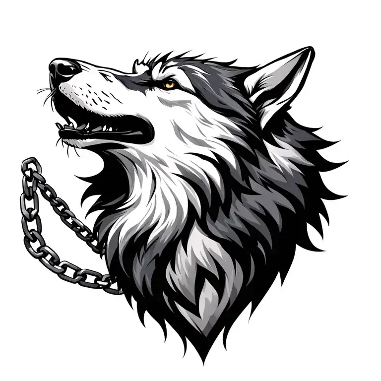 Chained Wolf Howling