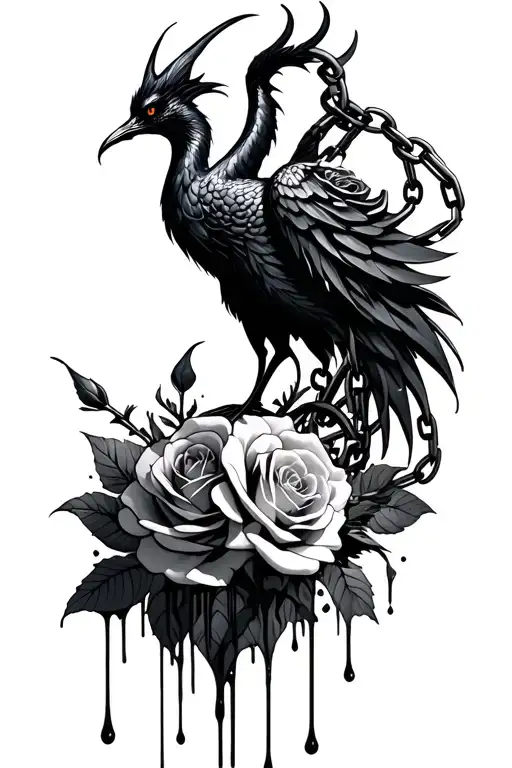 Maleficent Phoenix Roses Chains Drip