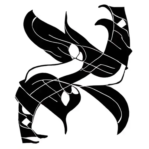 Abstract Shapes Thick Line Work For The Ankle