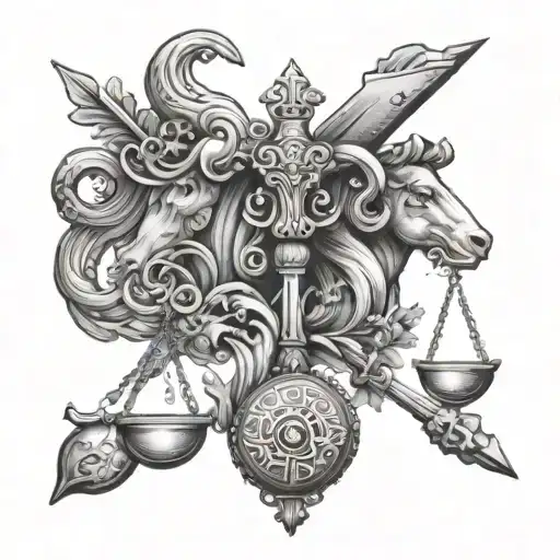 Libra And Aries Intertwined On Arm