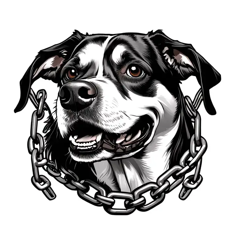 Dog With Chains