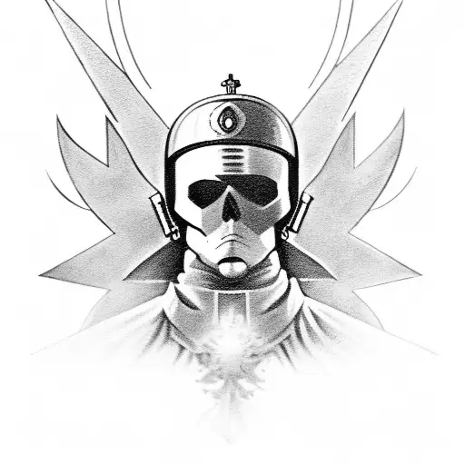 A Russian Soldier With A Halo And A Sword