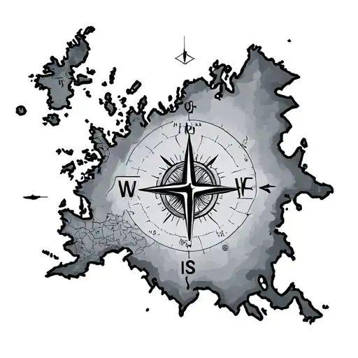 Map With Six Stops And Each Stop Has A Compass Attached