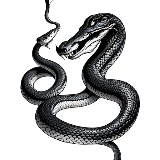 A Snake Eating Sexy Woman