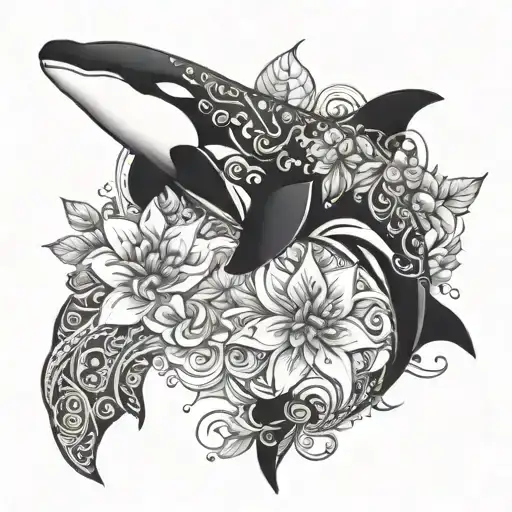 Orca And Floral Patterns
