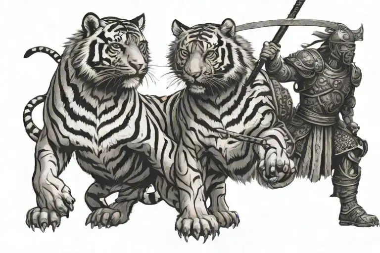 Tiger And Warrior Standing