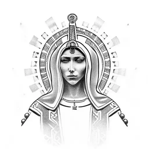 Virgin Mary With Aztec Warrior